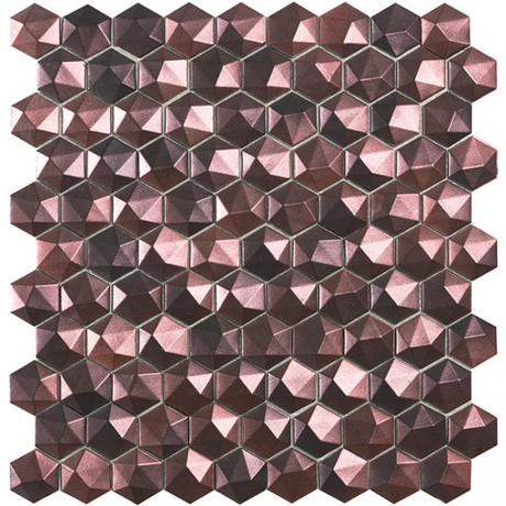 1.4"x1.4" Magic Hexagon Glass Mosaic bronze magic tile