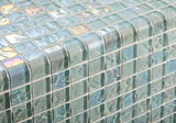 burning ice pool tile 1”x1” Straight Set Lava Glass Mosaic