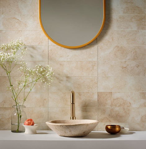 3.5" x 12" Patina Rectangle Glass Tile