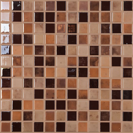 1"x1" Lux Squares Glass Mosaic chocolate tile