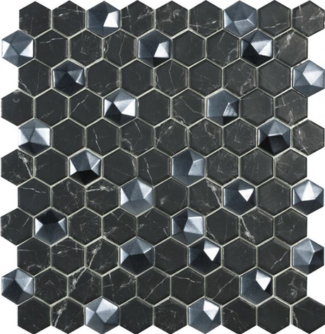1.4"x1.4" Magic Hexagon Glass Mosaic classic blend tile