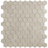1.4"x1.4" Desert Hexagon Glass Mosaic cloud dancer tile