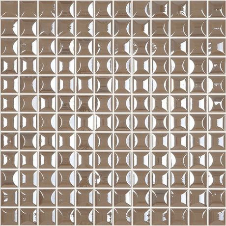 1"x1" Edna Squares Glass Mosaic coffee tile
