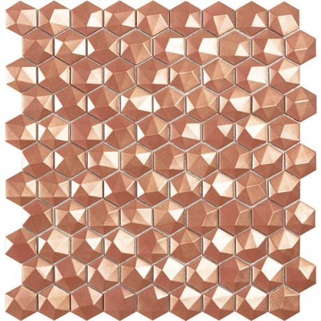 1.4"x1.4" Magic Hexagon Glass Mosaic copper magic tile