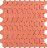 coral 1.4"x1.4" Candy Hexagon Glass Mosaic tile