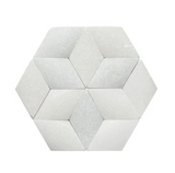 crystal white Paragon Hex Profile Dimensional Wall Tile
