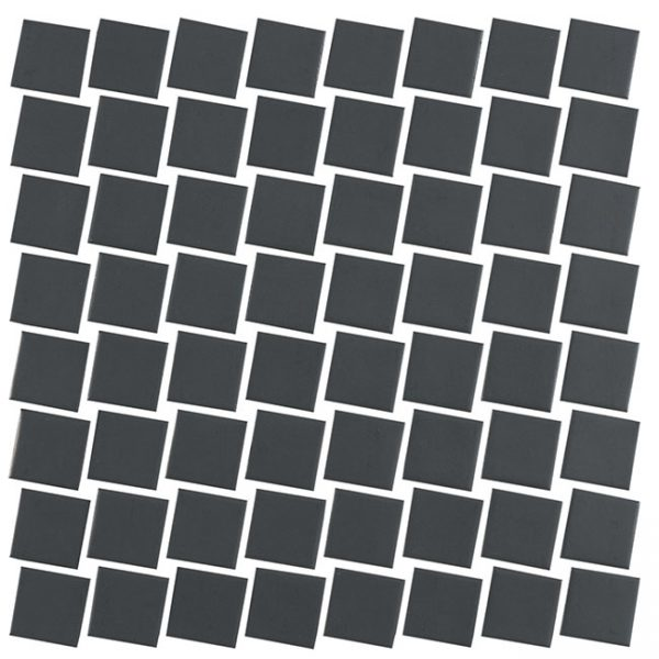 dark grey 1.5"x1.5" Lume Squares Glass Mosaic tile