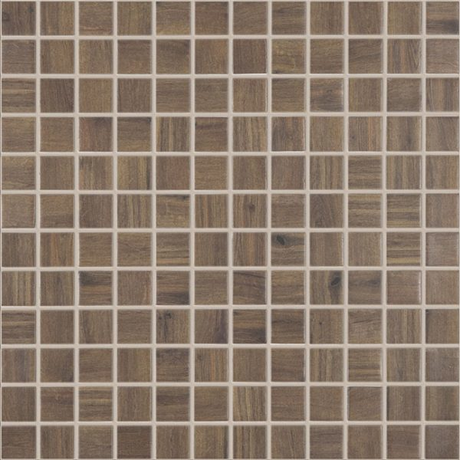 ebano 1"x1" Wood Squares Glass Mosaic tile