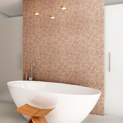 bathroom 1"x1" Edna Wood Squares Glass Mosaic tile