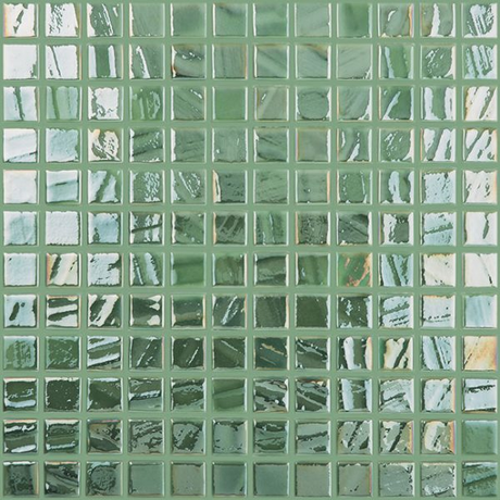 green brush 1"x1" Titanium Squares Glass Mosaic tile