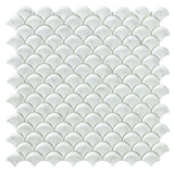 1.4"x1.1" Marble Carrara Droplet Glass Mosaic grey marble tile