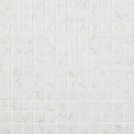 grey 1"x1" Marble Carrara Matte Squares Glass Mosaic tile