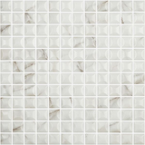 1"x1" Marble Edna Calacatta Squares Glass Mosaic