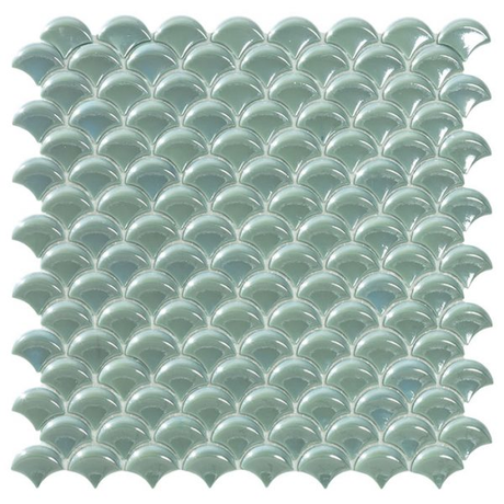 1.4"x1.1" Dimension Droplet Glass Mosaic jade tile