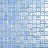 1"x1" Fusion Squares Glass Mosaic light blue tile