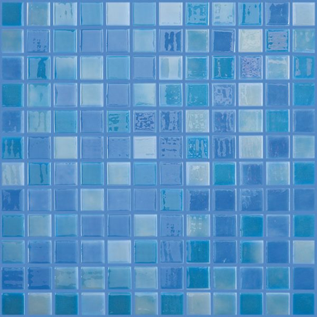 1"x1" Lux Squares Glass Mosaic light blue tile