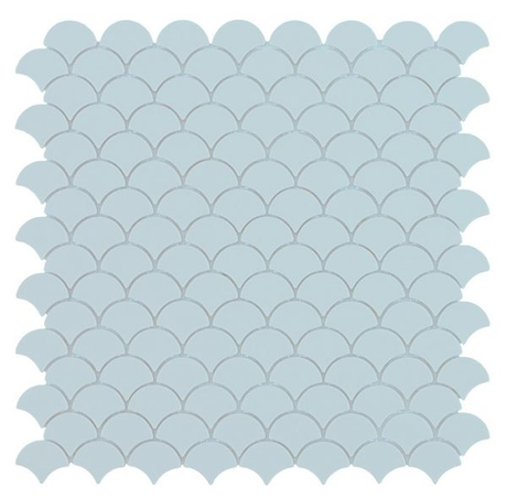 light blue 1.4"x1.1" Nordic Droplet Glass Mosaic tile