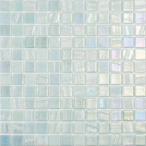 1"x1" Fusion Squares Glass Mosaic light green tile