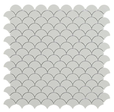 light grey 1.4"x1.1" Nordic Droplet Glass Mosaic tile
