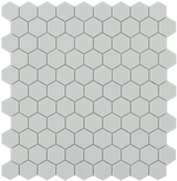 light grey 1.4"x1.4" Nordic Hexagon Glass Mosaic tile