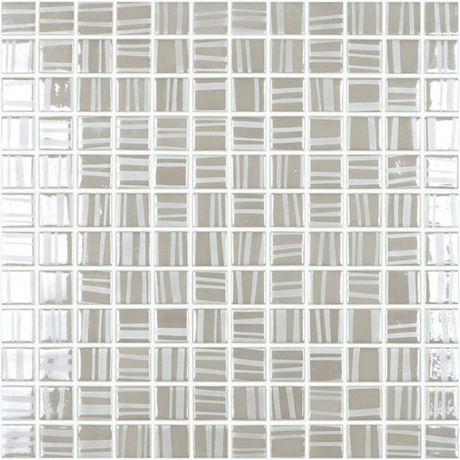 light grey 1"x1" Tender Squares Glass Mosaic tile