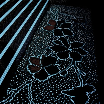 1"x1" Luminescent Squares Glass Mosaic floor tile