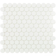 matte white 1"x1" Matte Penny Round Glass Mosaic tile