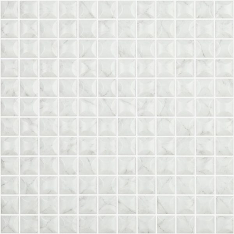 grey 1"x1" Marble Edna Carrara Matte Squares Glass Mosaic tile