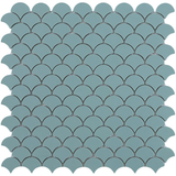 turquoise 1.4"x1.4" Soul Matte Droplet Glass Mosaic tile