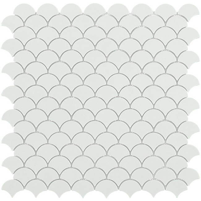 white 1.4"x1.4" Soul Matte Droplet Glass Mosaic tile