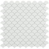 white 1.4"x1.4" Soul Matte Droplet Glass Mosaic tile