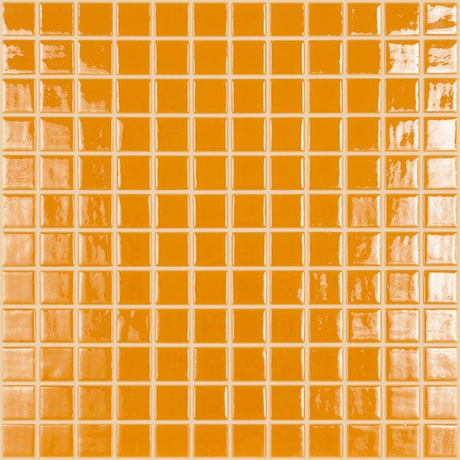 1"x1" Solid Squares Glass Mosaic naranja citrico tile