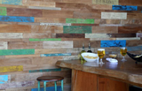 natural painted Rimba Distressed Timber Textured Wall Tile