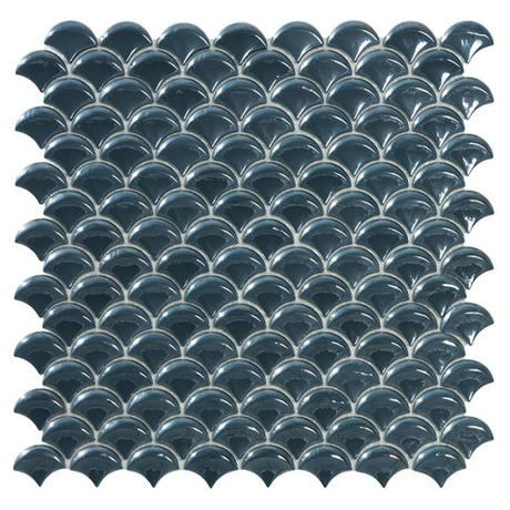 1.4"x1.1" Dimension Droplet Glass Mosaic navy tile