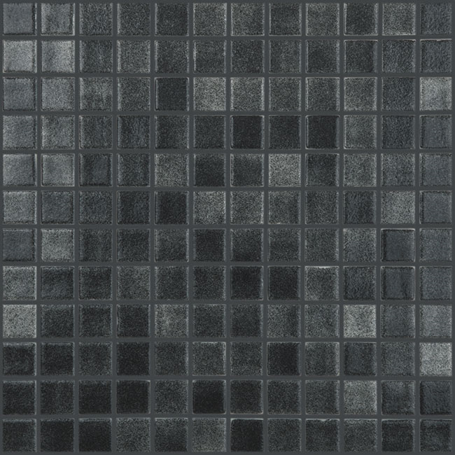 1"x1" Niebla Squares Glass Mosaic negro tile