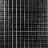 1"x1" Solid Squares Glass Mosaic negro tile