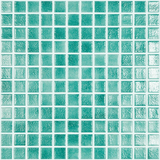 1"x1" Niebla Squares Glass Mosaic verde turquoise tile
