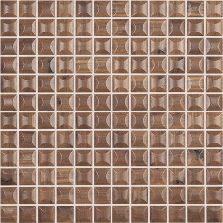 nogal 1"x1" Edna Wood Squares Glass Mosaic tile