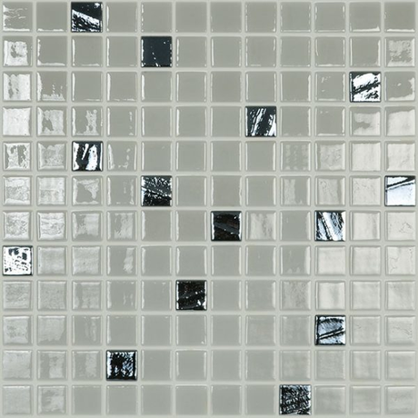 1"x1" Colour Plus Squares Glass Mosaic obsidiana tile