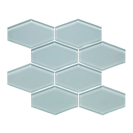 oceania Elongated Hexagon Gloss Glass Mosaic