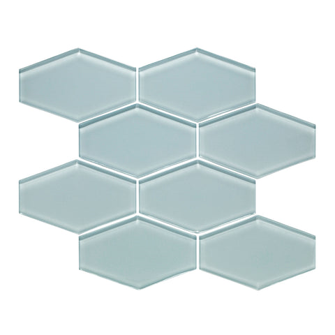 Elongated Hexagon Gloss Glass Mosaic