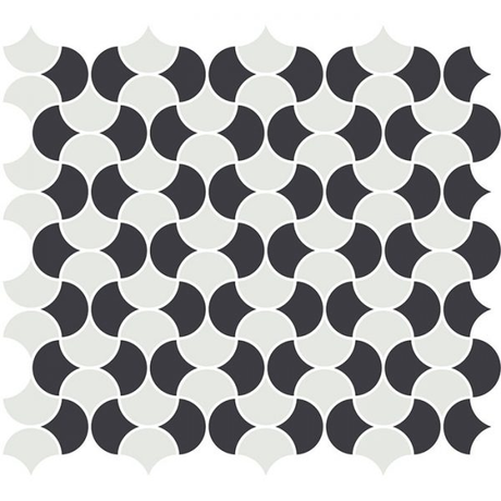 1.4"x1.1" Dimension Droplet Glass Mosaic ornamental design tile