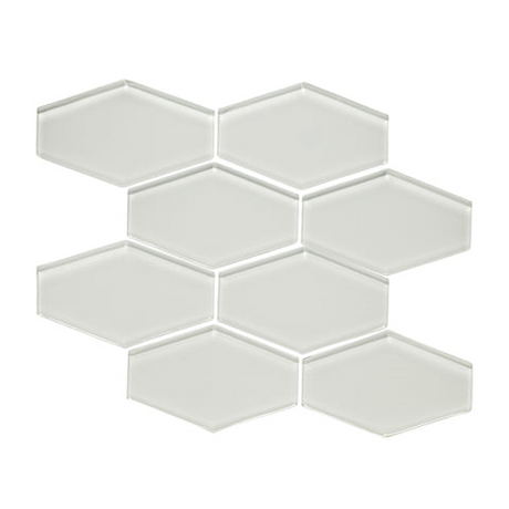 pure silk Elongated Hexagon Gloss Glass Mosaic
