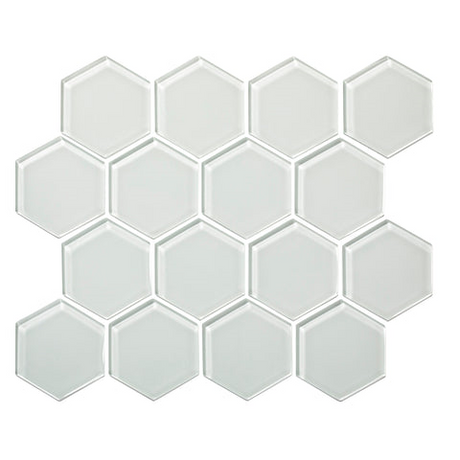 pure silk Hexagon Gloss Glass Mosaic