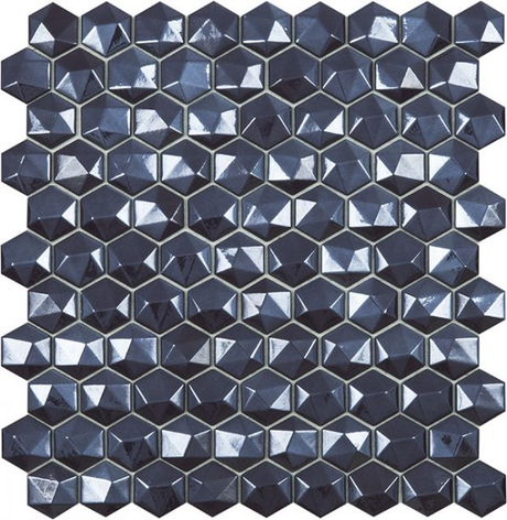 1.4"x1.4" Diamond Hexagon Glass Mosaic radiant diamond tile