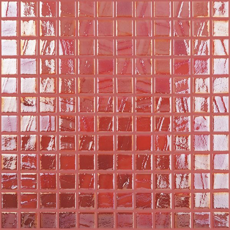 red brush 1"x1" Titanium Squares Glass Mosaic tile