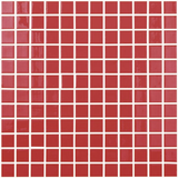 1"x1" Solid Squares Glass Mosaic rojo tile
