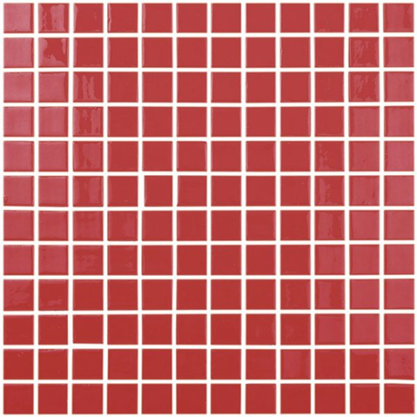 1"x1" Solid Squares Glass Mosaic rojo tile