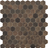 roya ldark 1.4"x1.4" Wood Hexagon Glass Mosaic tile