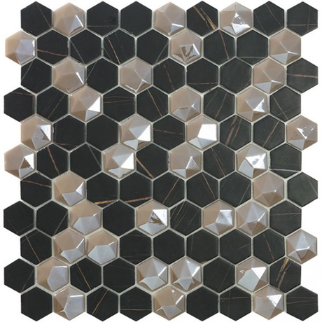 1.4"x1.4" Supreme Hexagon Glass Mosaic